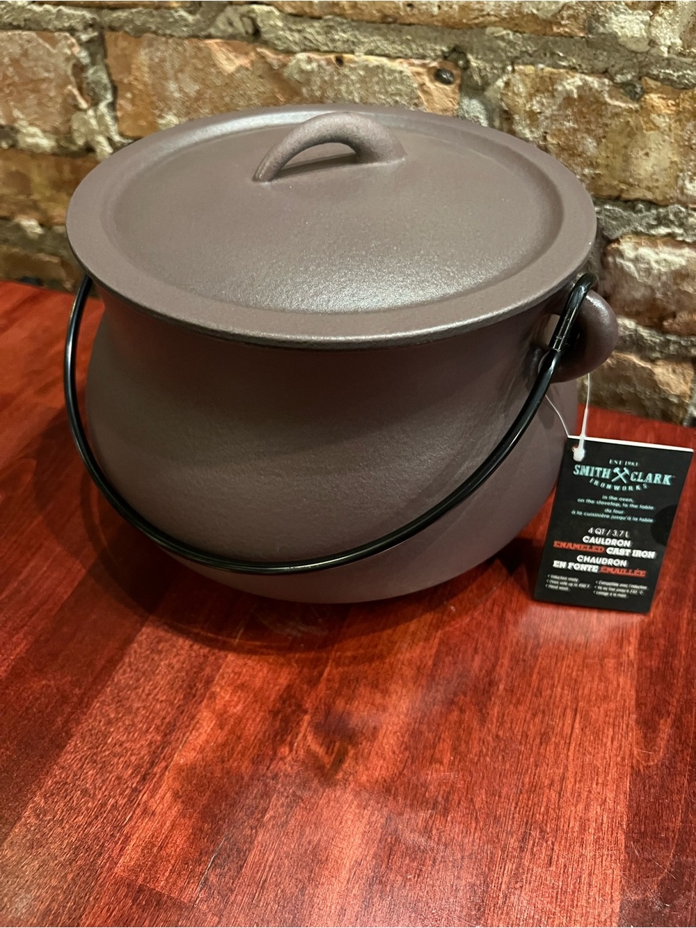 NWT Smith & Clark Ironworks Purple Cast Iron Cauldron 4 quart